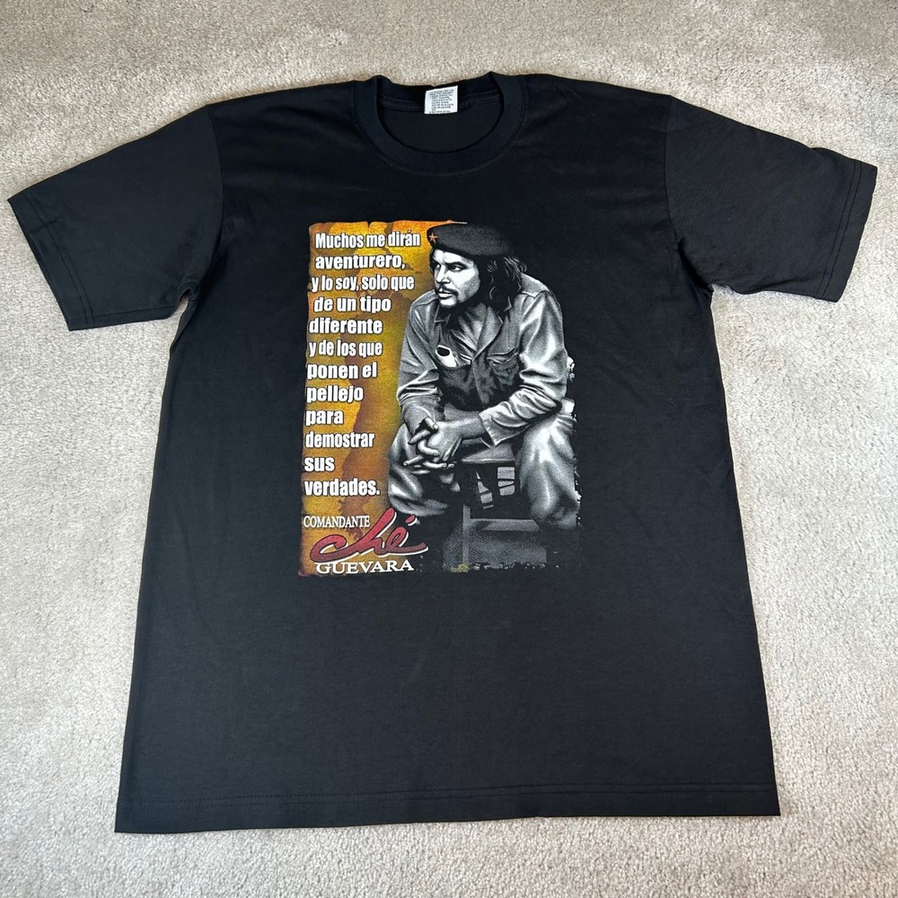 Vintage Evolution Che Guevara T-Shirt Mens Large Graphic Print Spanish Quote Tee